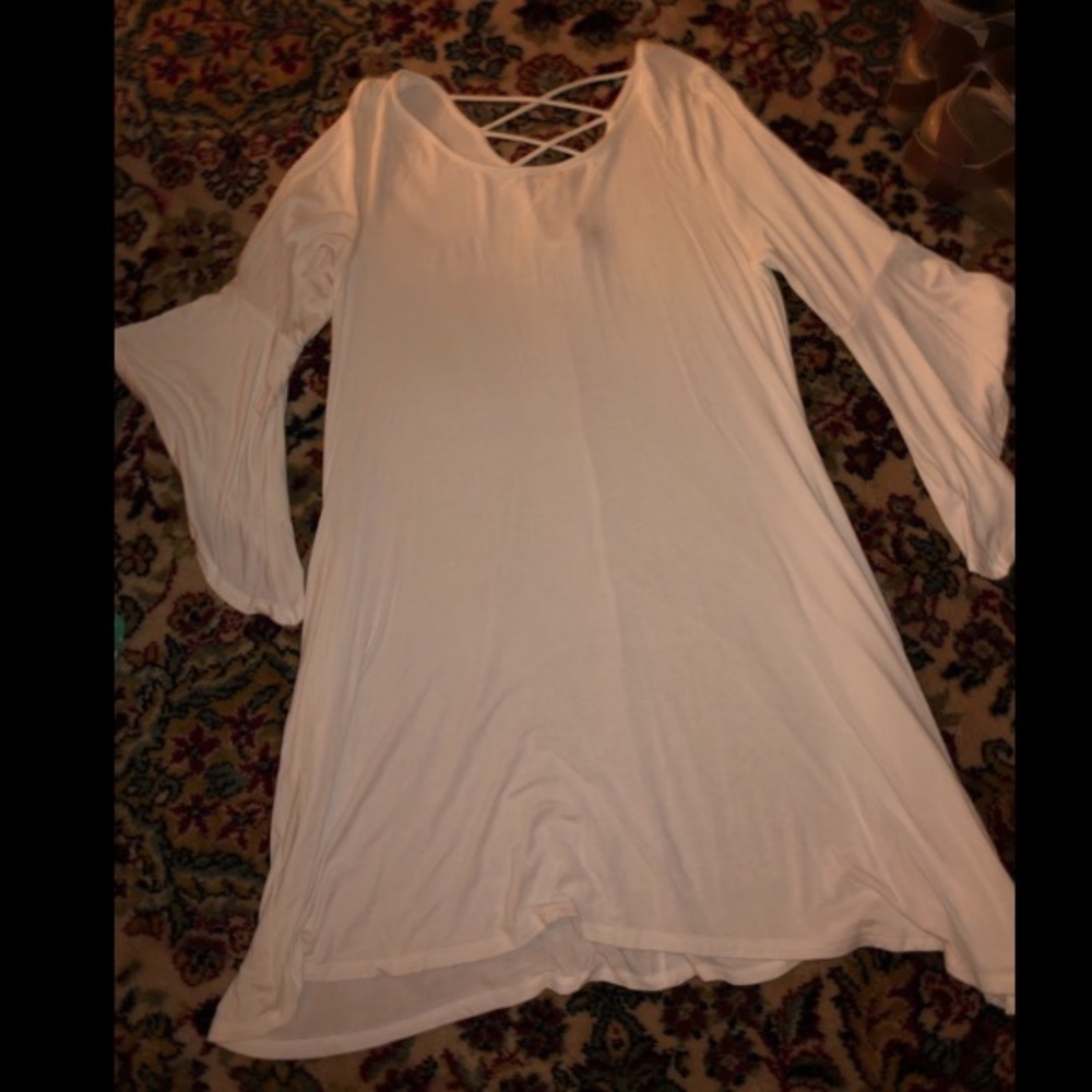 White Bell Sleeve Dress